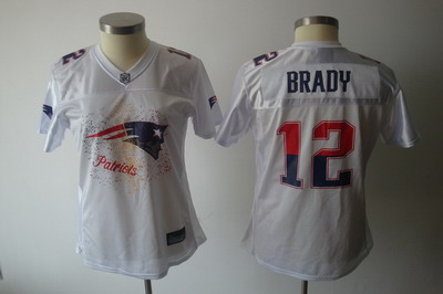 Patriots #12 Tom Brady White 2011 Women's Fem Fan Stitched NFL Jersey - Click Image to Close